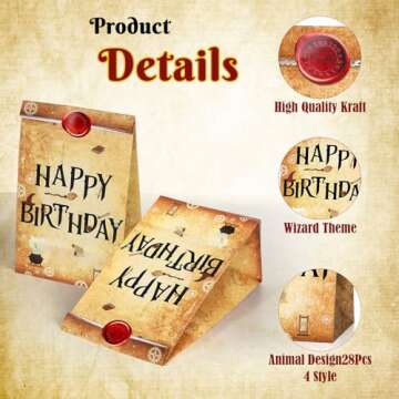 Containlol 28 Pcs Wizard Party Favor Bags Magical Treat Bags Paper Goodie Candy Bags Magical Wizard ...