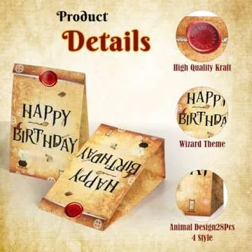 Containlol 28 Pcs Wizard Party Favor Bags Magical Treat Bags Paper Goodie Candy Bags Magical Wizard ...