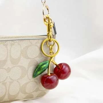 Aisity Cute Cherry Keychain for Purse Charms Handbag Accessories