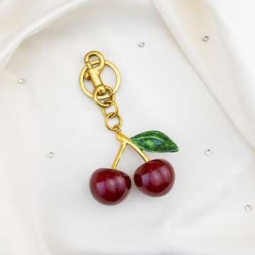 Aisity Cherry Keychain Perfect for Women and Teens