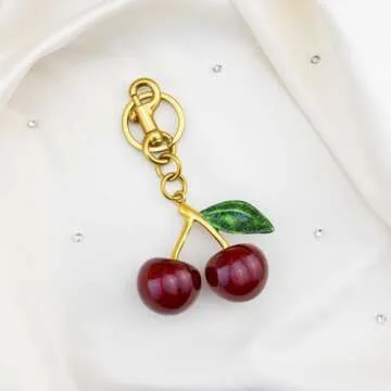 Aisity Cherry Keychain Perfect for Women and Teens