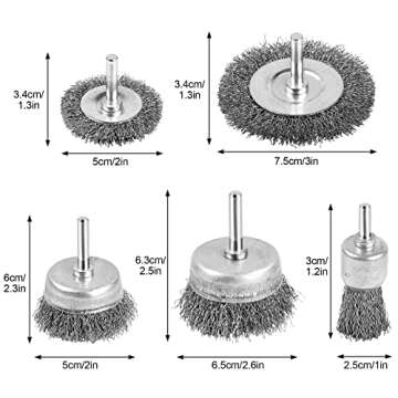 Wire Brush for Drill, Wire Wheel Brush Cup Set, Drill Wire Brush for Drill 1/4 Inch Arbor for Cleani...