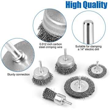 Wire Brush for Drill, Wire Wheel Brush Cup Set, Drill Wire Brush for Drill 1/4 Inch Arbor for Cleaning Rust, Stripping and Drill Attachment（Hexagonal）