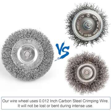 Wire Brush for Drill, Wire Wheel Brush Cup Set, Drill Wire Brush for Drill 1/4 Inch Arbor for Cleaning Rust, Stripping and Drill Attachment（Hexagonal）