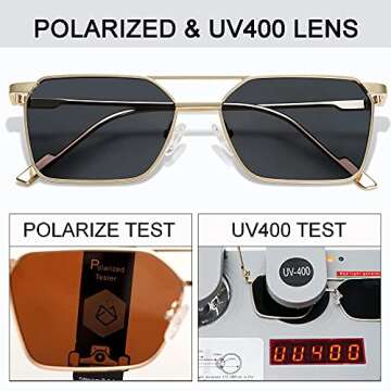 VANLINKER Vintage Polarized Aviator Sunglasses with UV400 Protection