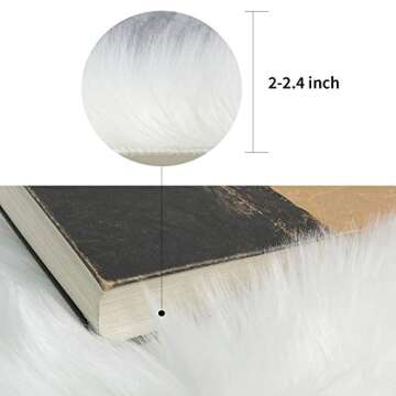 Fluffy Area Rugs - Shag Rugs Faux Fur Non-Slip Luxury Indoor Floor Rugs for Bedroom Living Room Kids Baby Play Room Furry Carpet Modern Home Decor | Machine Washable Soft Sheepskin Rugs,White