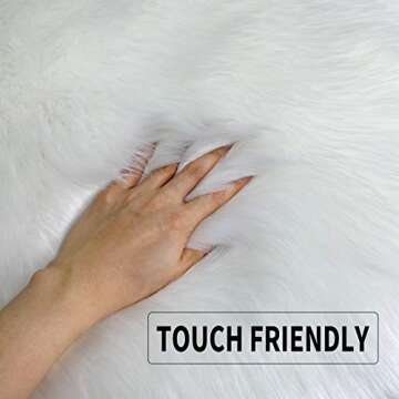 Fluffy Area Rugs - Shag Rugs Faux Fur Non-Slip Luxury Indoor Floor Rugs for Bedroom Living Room Kids Baby Play Room Furry Carpet Modern Home Decor | Machine Washable Soft Sheepskin Rugs,White