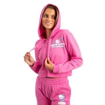 Hello Kitty Adult Zip Up Hoodie and Jogger Set-L Pink