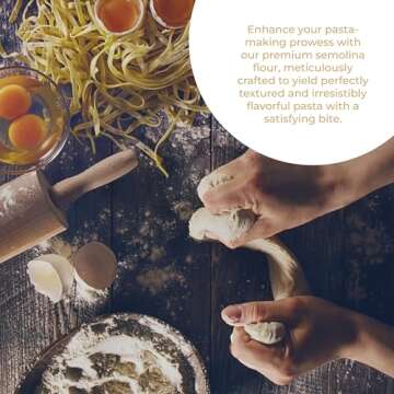 Antimo Caputo Semolina Wheat Flour 2.2 LB (Pack of 6) Bulk - Italian Durum Semola Di Grano - All Natural Dough for Fresh Pasta