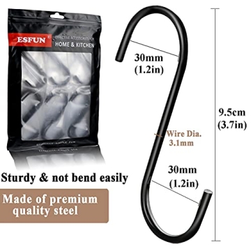ESFUN Heavy Duty S Hooks 30 Pack - Organize Your Space