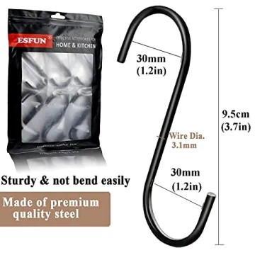 ESFUN Heavy Duty S Hooks 30 Pack - Organize Your Space