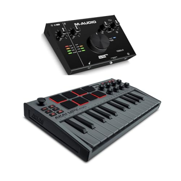 Recording Studio Package - Akai Professional MPK Mini MK3 USB MIDI Keyboard Controller and M-Audio A...
