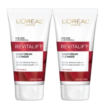 L'Oreal Paris Revitalift Daily Cream Cleanser - Gentle Makeup Remover Face Wash with Vitamin C - 5 f...