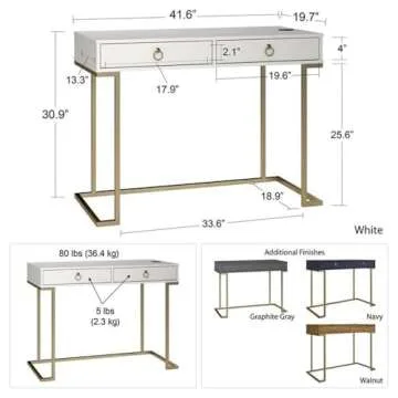 Stylish Ameriwood Home Serenity Computer Desk for Small Spaces
