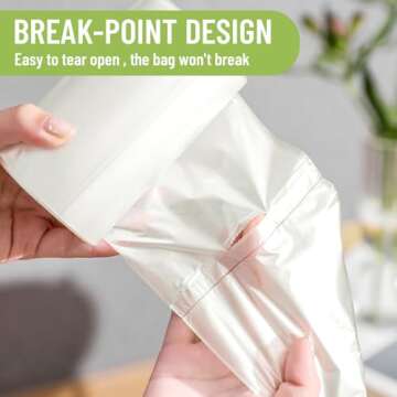 LimonLaviu Small Garbage Bags - 4 Gallon, 100 Count Unscented White Mini Trash Bags for Bathroom Can