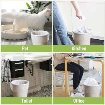 LimonLaviu Small Garbage Bags - 4 Gallon, 100 Count Unscented White Mini Trash Bags for Bathroom Can