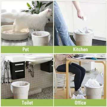 LimonLaviu Small Garbage Bags - 4 Gallon, 100 Count Unscented White Mini Trash Bags for Bathroom Can