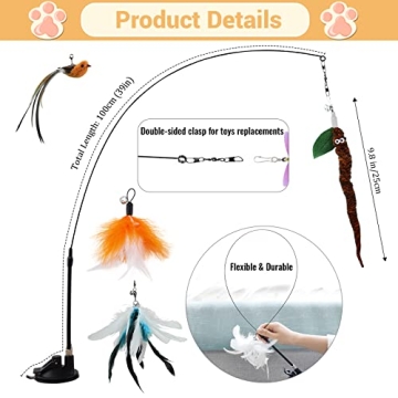 Interactive Cat Toy with Super Suction Cup for Cats