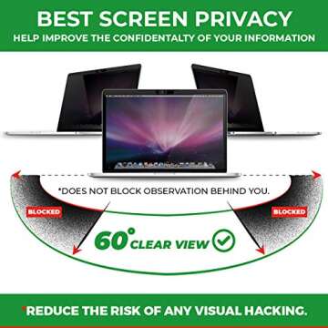 EZ-Pro Screen Protector Magnetic Privacy Filter for MacBook Pro 15 inch (Released from 2016 to 2020), Provide Privacy, Anti Blue Light and Anti-Glare, Comes with Camera Cover Slide
