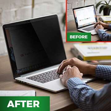 EZ-Pro Screen Protector Magnetic Privacy Filter for MacBook Pro 15 inch (Released from 2016 to 2020), Provide Privacy, Anti Blue Light and Anti-Glare, Comes with Camera Cover Slide