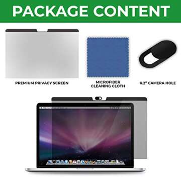 EZ-Pro Screen Protector Magnetic Privacy Filter for MacBook Pro 15 inch (Released from 2016 to 2020), Provide Privacy, Anti Blue Light and Anti-Glare, Comes with Camera Cover Slide
