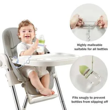 RTMOK (4Pcs) Sippy Cup Strap Keep Bottles and Sippy Cups Off The Floor, Sippy Cup Holder Strap Suitable for High Chairs, Strollers and Water Bottles- Dishwasher Safe