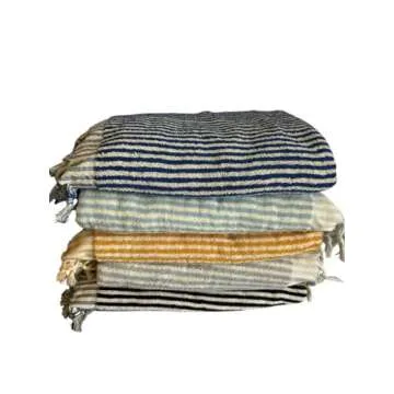 Buldance Bath Towels Stripes (Black) Large Size Fade Resistant Bath Towel 100% Cotton Bath Towel. De...