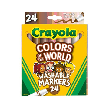 Crayola Colors of The World Markers (24 Count), Skin Tone Markers for Kids, Coloring Book Supplies, ...