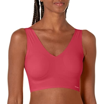 Calvin Klein Women's Invisibles Comfort Seamless Lightly Lined V Neck Bralette Bra