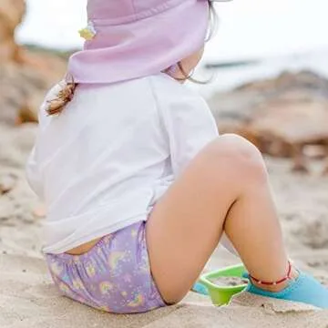 i play. Baby Flap Sun Protection Swim Hat, Gray, 0-6 Months