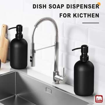 GMISUN Black Soap Dispenser Set - Modern & Elegant