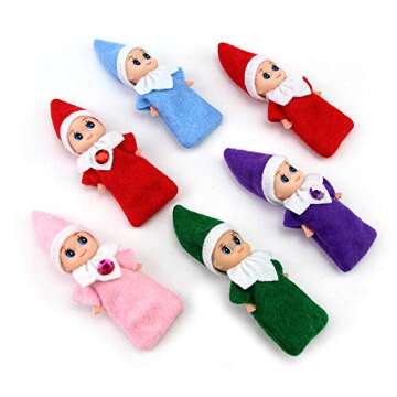 WULEEUPER Tiny Baby Elf Doll - Adorable Christmas Miniature Gift