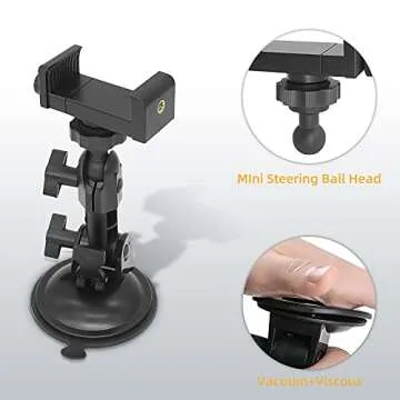 Strong Suction Cup Phone Holder for Windshield/Window, Car Phone Mount Compatible with iPhone 12/12 Pro/12 Pro Max, iPhone 11/11 Pro, iPhone X/XS, Samsung, LG, Pixel and More