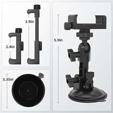 Strong Suction Cup Phone Holder for Windshield/Window, Car Phone Mount Compatible with iPhone 12/12 Pro/12 Pro Max, iPhone 11/11 Pro, iPhone X/XS, Samsung, LG, Pixel and More