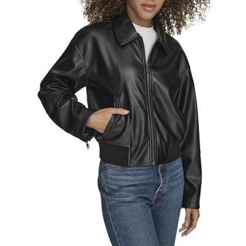 Levi's Women's Faux Leather Bomber Jacket - Sleek & Versatile