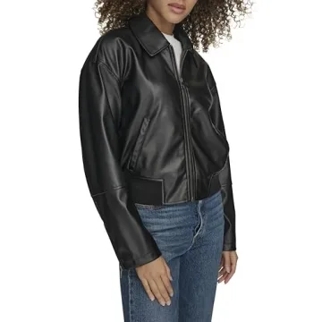 Levi's Women's Faux Leather Bomber Jacket Stylish & Comfortable