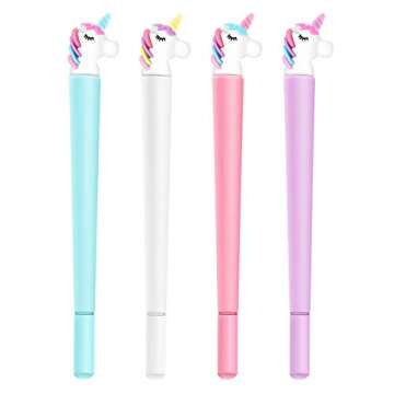BTYMS 16pcs Cute Unicorn Gel Ink Pens, 0.5mm Fine Point Gel Pens Office and School Supplies