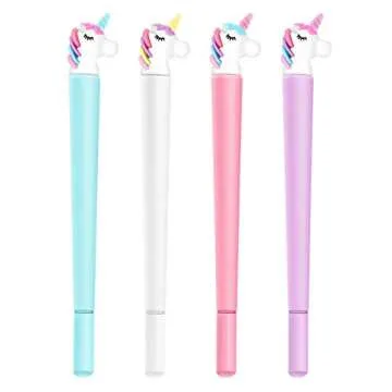 BTYMS 16pcs Cute Unicorn Gel Ink Pens, 0.5mm Fine Point Gel Pens Office and School Supplies