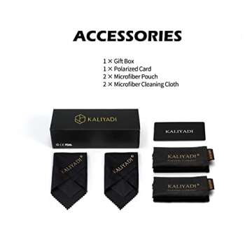 KALIYADI Polarized Sunglasses for Men and Women Semi-Rimless Frame Driving Sun glasses UV Blocking