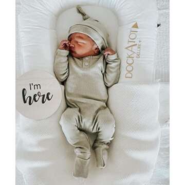 CIYCUIT Baby Boy Coming Home Outfit Newborn Romper with Hat Gender Neutral Baby Clothes Green 0-3 Mo...