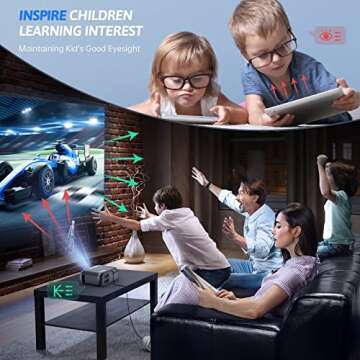 Mini Projector for iphone, Woohug Mini Portable Projector, Movie Projector for Outdoor Use, Small Ho...