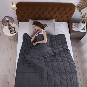 Cooling 15lb Weighted Blanket by L'AGRATY for Deep Sleep