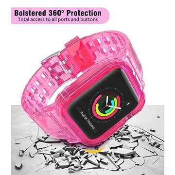 JXVM Apple Watch Band 38mm 40mm Crystal Clear Sporty Bumper