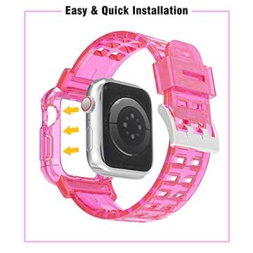 JXVM Apple Watch Band 38mm 40mm Crystal Clear Sporty Bumper