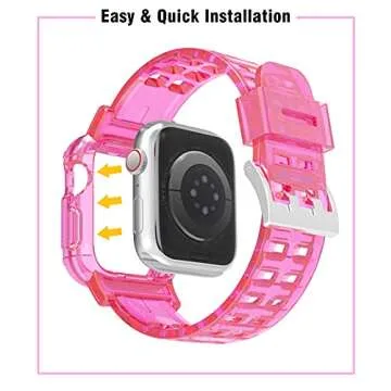 JXVM Apple Watch Band 38mm 40mm Crystal Clear Sporty Bumper