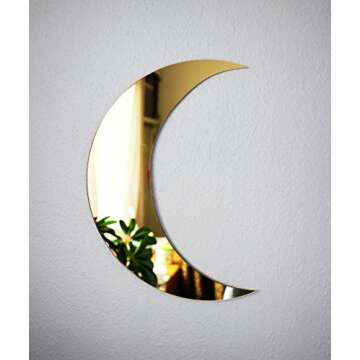 Crescent Moon Mirror - Chic Boho Wall Decor for Any Space