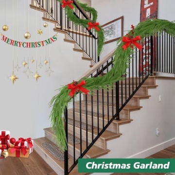 Realistic 9 Ft Norfolk Pine Garland for Holiday Decor