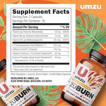 UMZU ZuBurn: Natural Thermogenic Fat Burner Supplement