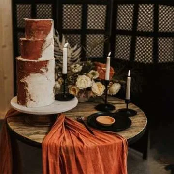 Elegant Terracotta Cheesecloth Table Runners for Weddings