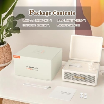 WhatPlus Retro Portable CD Player & Bluetooth 5.2 - Ideal Gift